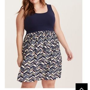 Torrid CHEVRON PRINT KNIT TO WOVEN DRESS